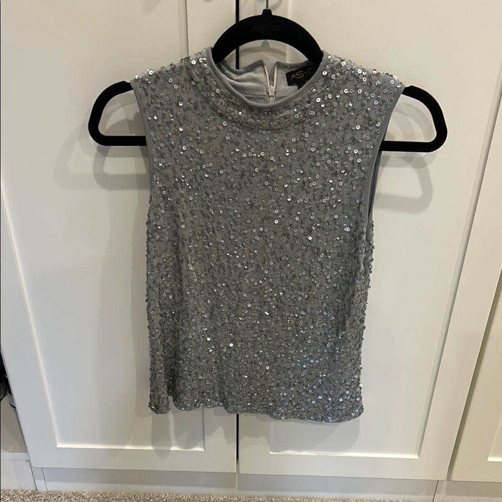 AS by DF gray Sequin Women's tank. Size XS. Super flattering. Great condition!